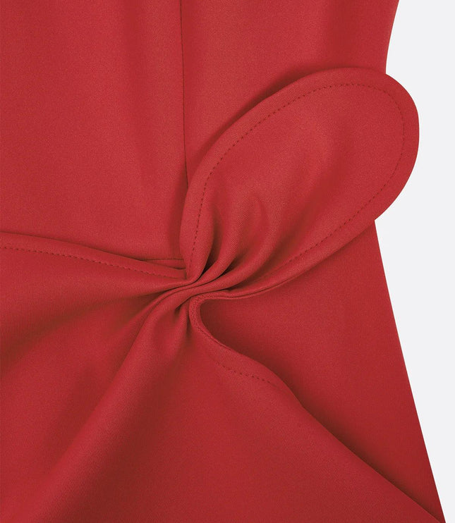 Women's Asymmetric A-Line Dress with Waist Tie Detail