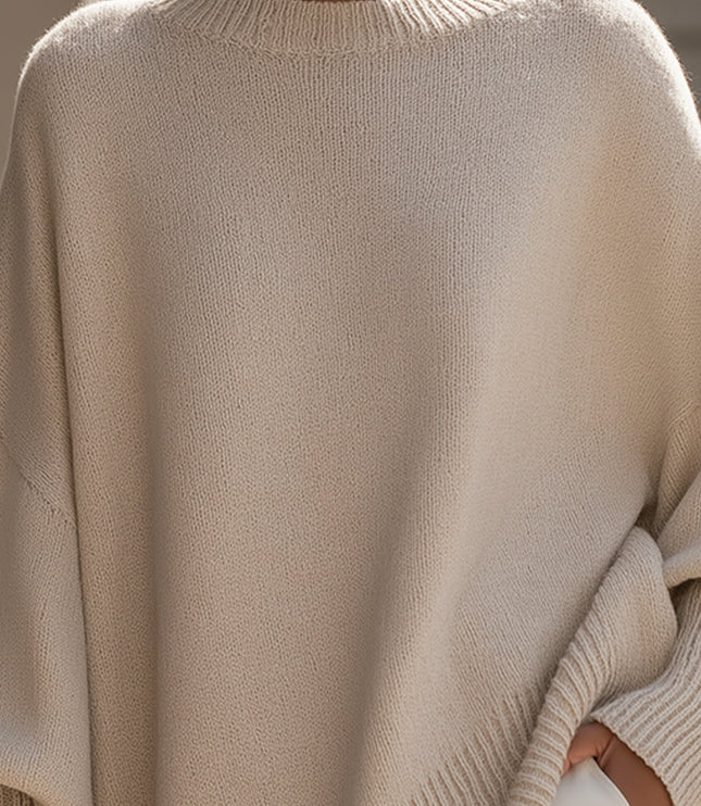 Women's Asymmetrical Draped Poncho Sweater