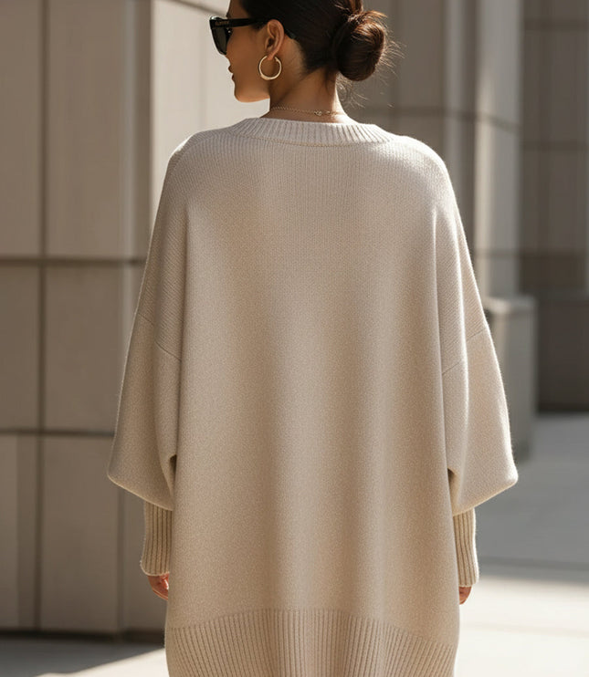 Women's Asymmetrical Draped Poncho Sweater