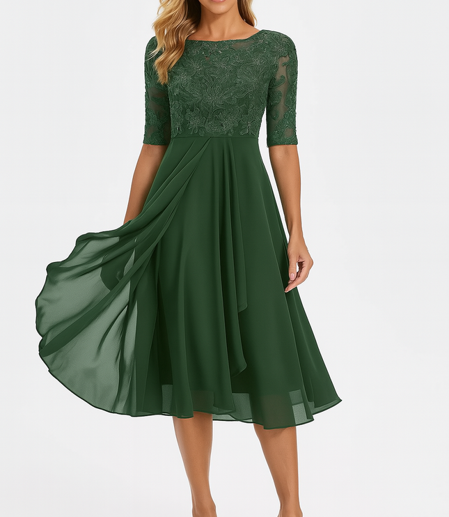 Women's Below-the-Knee Race Day and Wedding Cocktail Party Dress