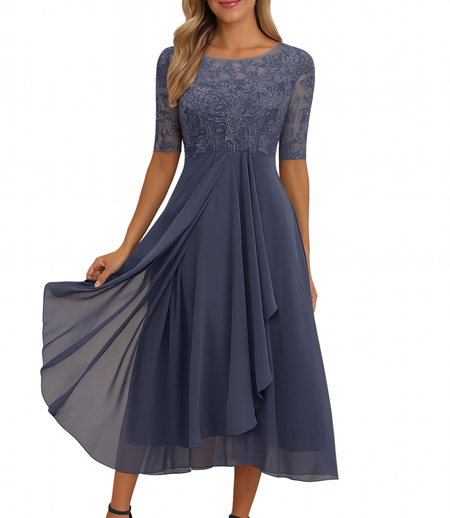Women's Below-the-Knee Race Day and Wedding Cocktail Party Dress