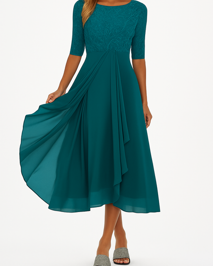 Women's Below-the-Knee Race Day and Wedding Cocktail Party Dress