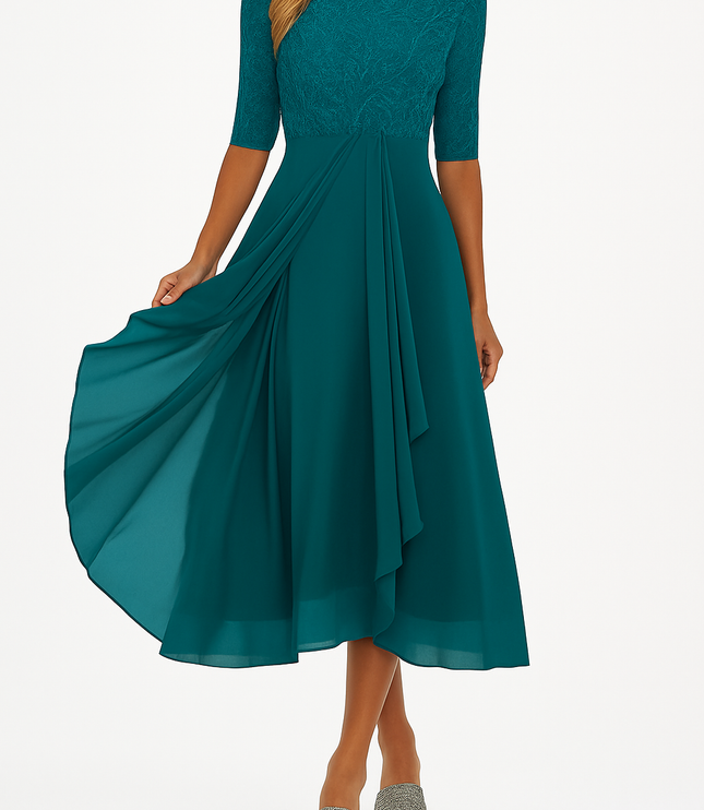 Women's Below-the-Knee Race Day and Wedding Cocktail Party Dress