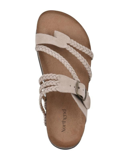 Women's Braided Toe-Loop Sandals with Buckle Strap