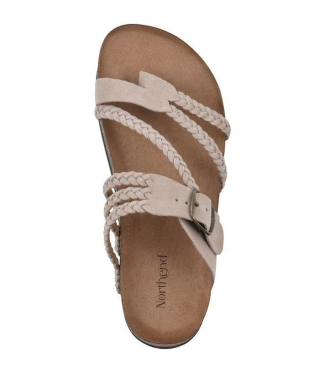 Women's Braided Toe-Loop Sandals with Buckle Strap