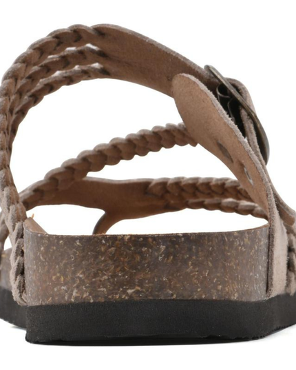 Women's Braided Toe-Loop Sandals with Buckle Strap