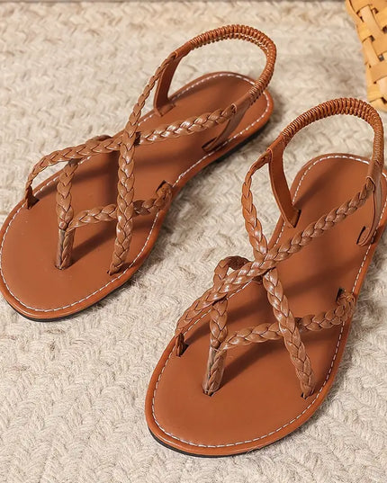 Women's Braided Toe-Post Flat Sandals