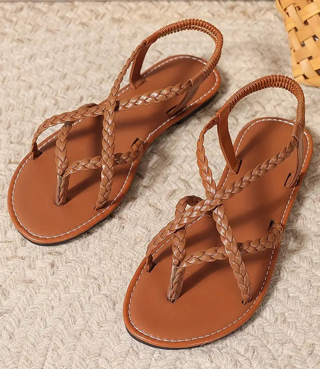 Women's Braided Toe-Post Flat Sandals