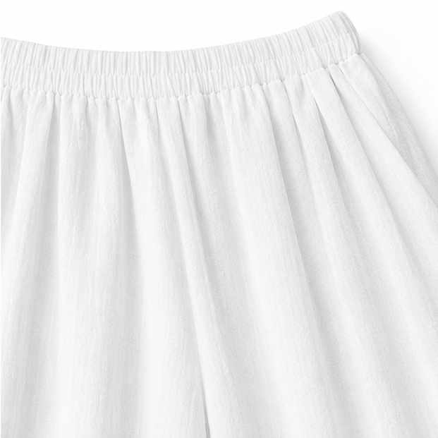Women's Buttoned Asymmetric Top Set with Wide-Leg Pants