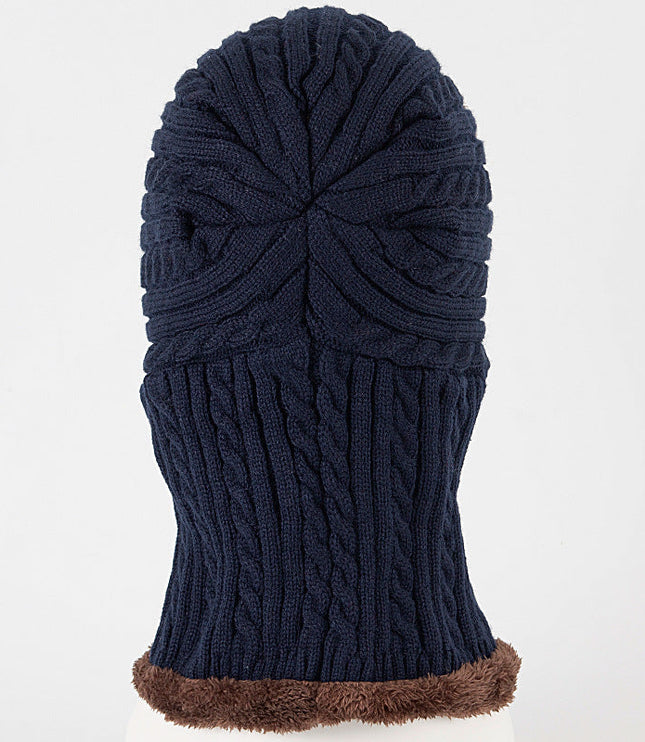 Women's Cable-Knit Balaclava Hood with Faux Fur Trim