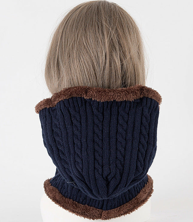 Women's Cable-Knit Balaclava Hood with Faux Fur Trim