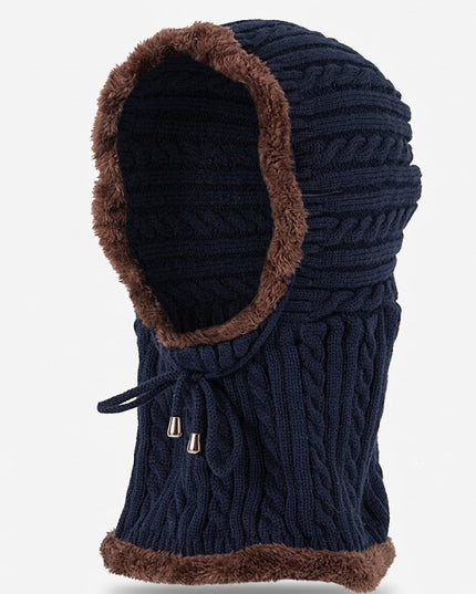 Women's Cable-Knit Balaclava Hood with Faux Fur Trim