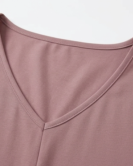 Women's Cap Sleeve Top with Twist Knot Front and V-Neck