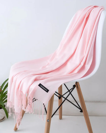 Women's Cashmere-Feel Scarf with Fringed Trim