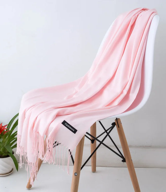 Women's Cashmere-Feel Scarf with Fringed Trim