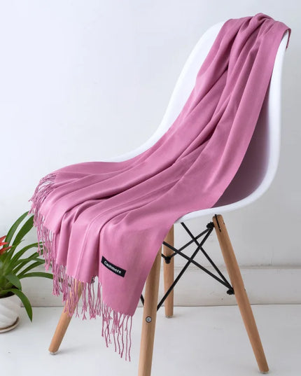 Women's Cashmere-Feel Scarf with Fringed Trim
