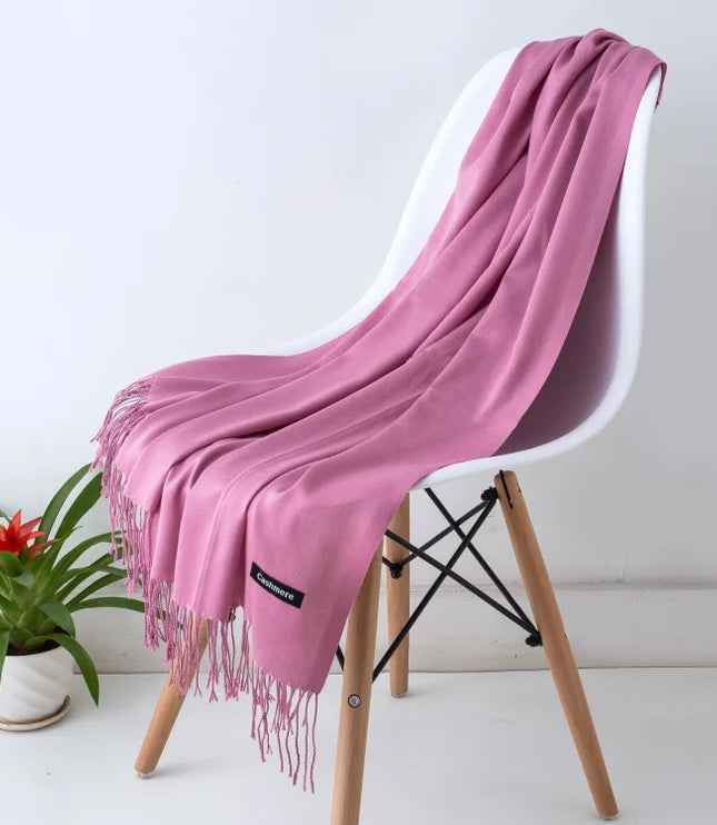 Women's Cashmere-Feel Scarf with Fringed Trim
