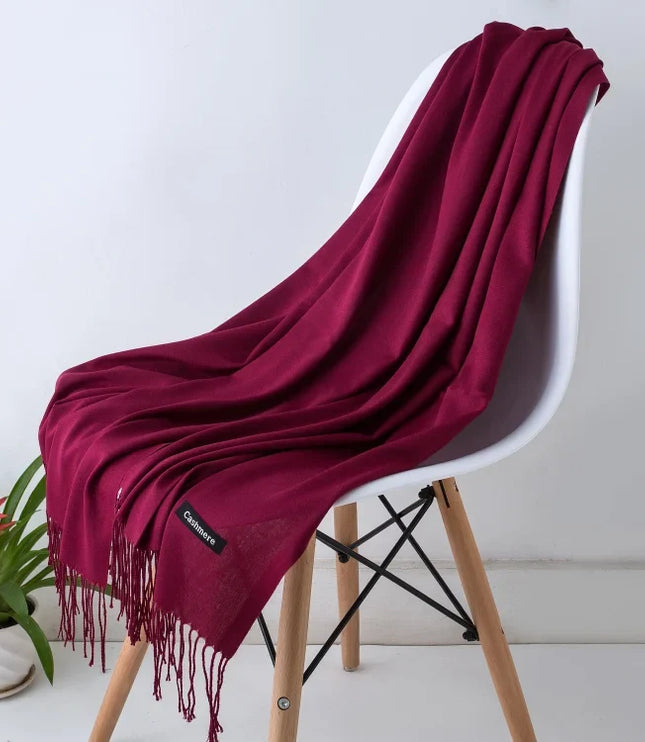 Women's Cashmere-Feel Scarf with Fringed Trim