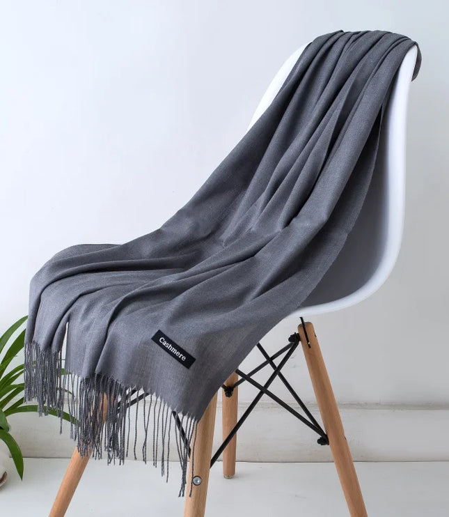 Women's Cashmere-Feel Scarf with Fringed Trim