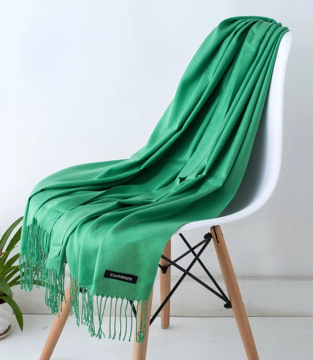 Women's Cashmere-Feel Scarf with Fringed Trim