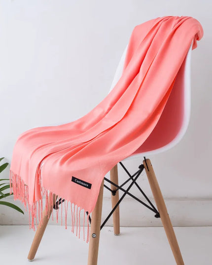 Women's Cashmere-Feel Scarf with Fringed Trim