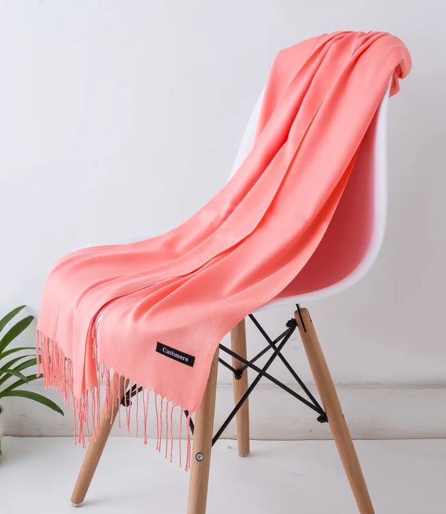 Women's Cashmere-Feel Scarf with Fringed Trim