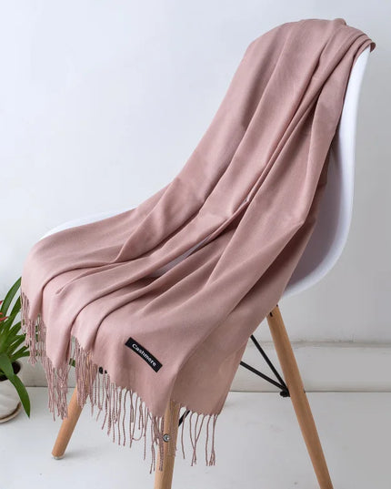 Women's Cashmere-Feel Scarf with Fringed Trim