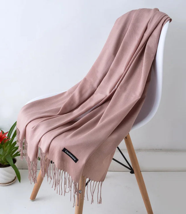 Women's Cashmere-Feel Scarf with Fringed Trim