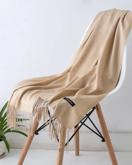 Women's Cashmere-Feel Scarf with Fringed Trim