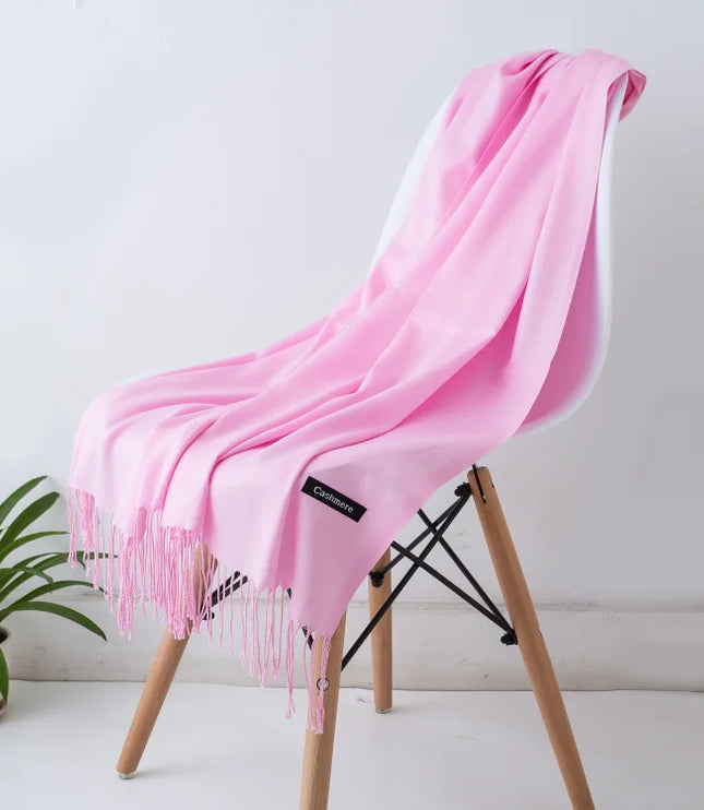 Women's Cashmere-Feel Scarf with Fringed Trim