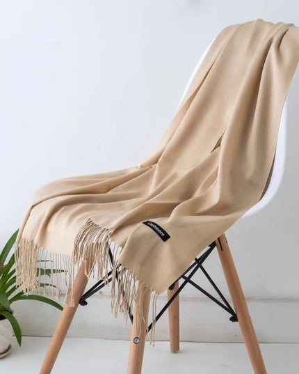 Women's Cashmere-Feel Scarf with Fringed Trim