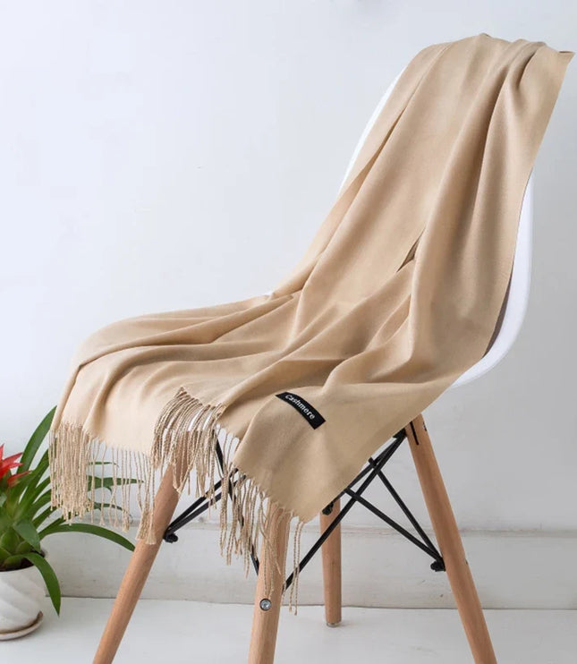 Women's Cashmere-Feel Scarf with Fringed Trim
