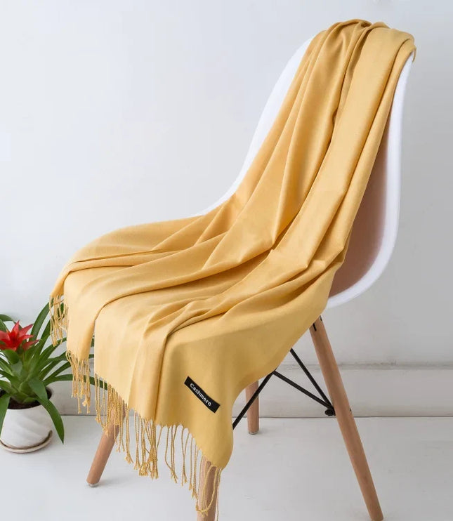 Women's Cashmere-Feel Scarf with Fringed Trim