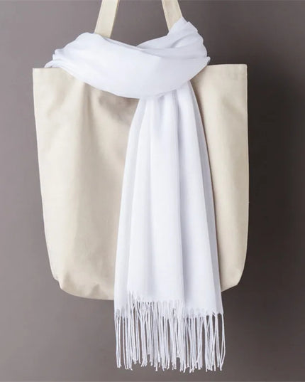 Women's Cashmere-Feel Scarf with Fringed Trim