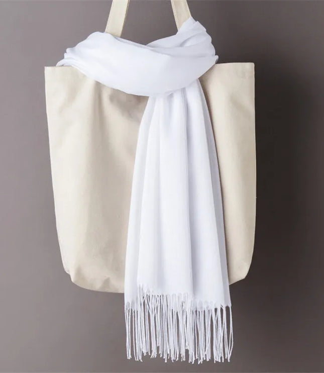 Women's Cashmere-Feel Scarf with Fringed Trim