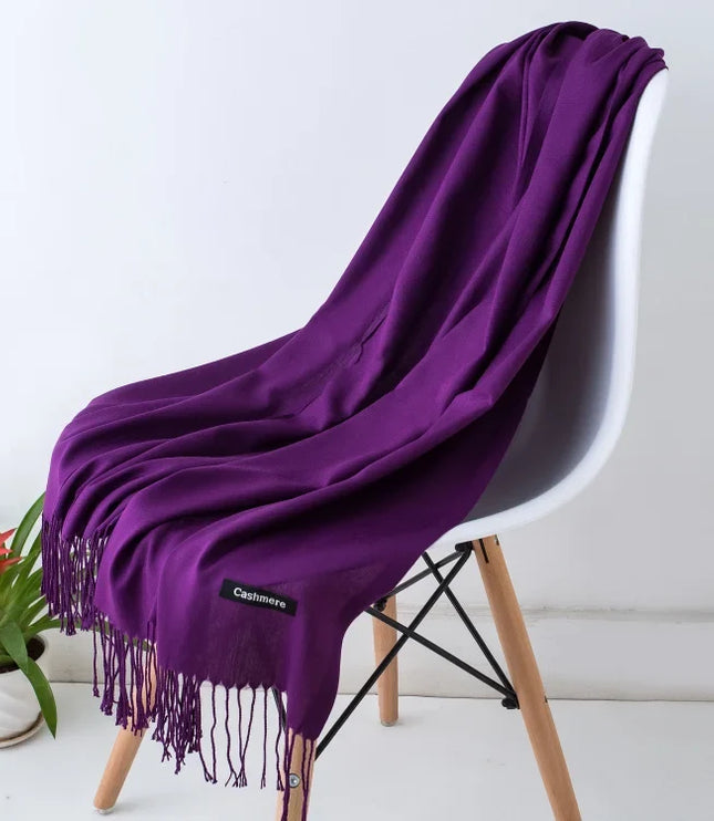 Women's Cashmere-Feel Scarf with Fringed Trim