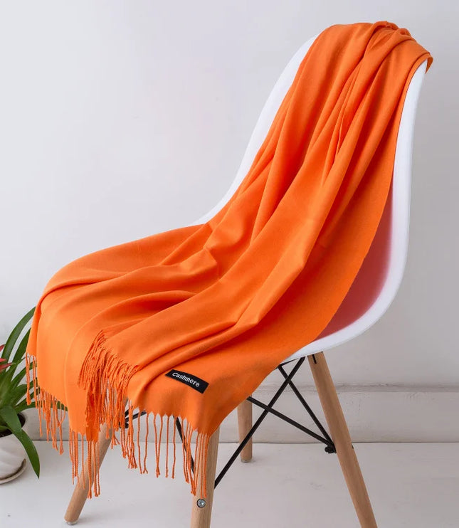 Women's Cashmere-Feel Scarf with Fringed Trim