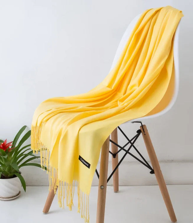 Women's Cashmere-Feel Scarf with Fringed Trim