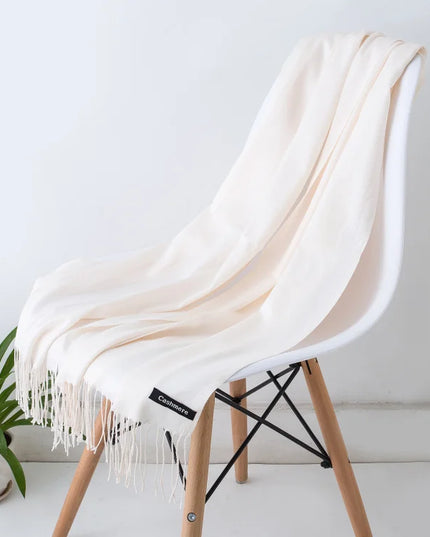 Women's Cashmere-Feel Scarf with Fringed Trim
