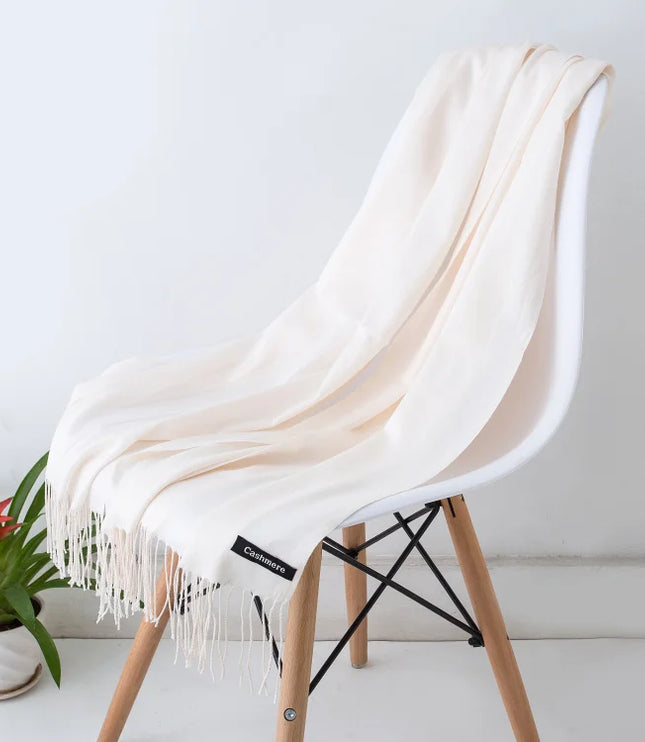 Women's Cashmere-Feel Scarf with Fringed Trim