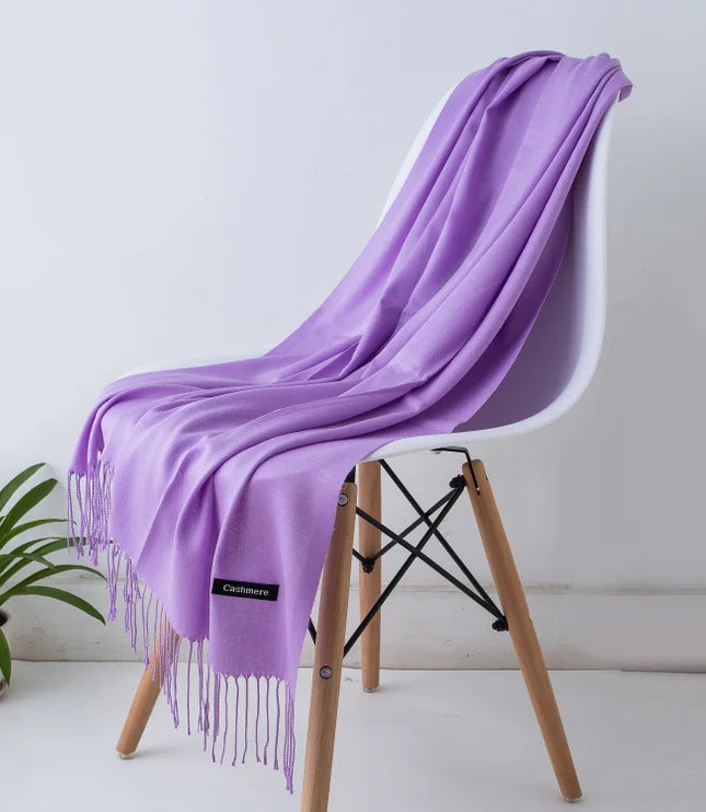 Women's Cashmere-Feel Scarf with Fringed Trim