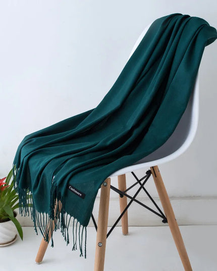 Women's Cashmere-Feel Scarf with Fringed Trim