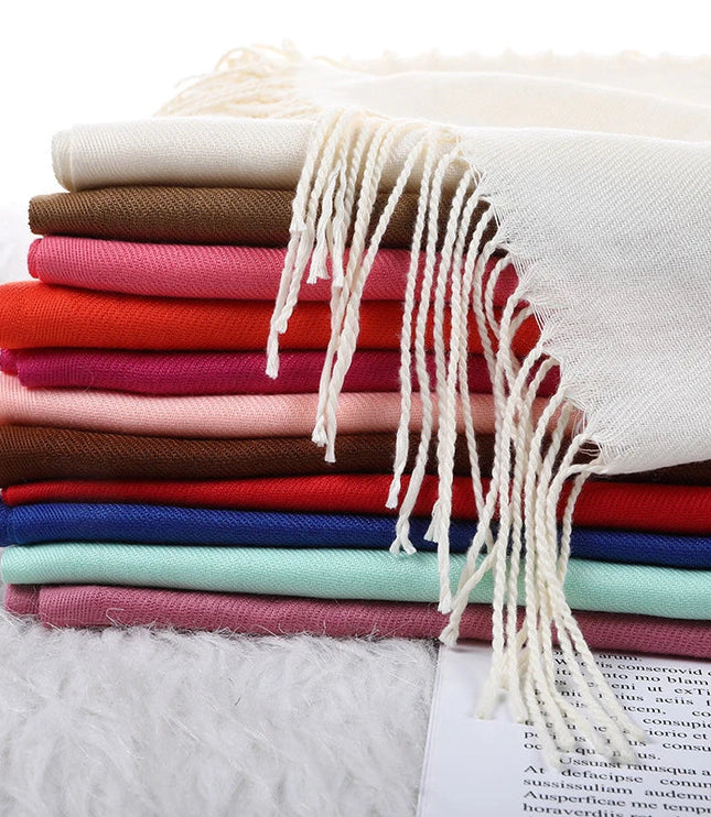 Women's Cashmere-Feel Scarf with Fringed Trim