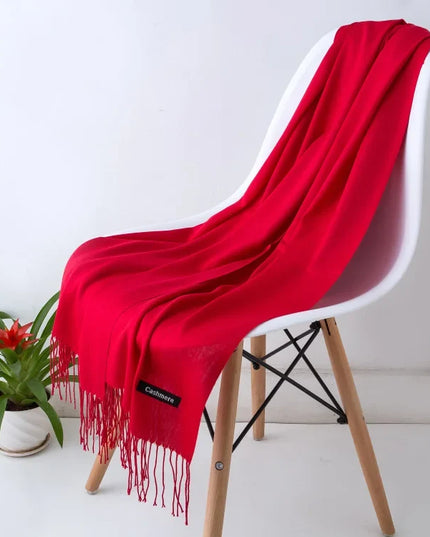 Women's Cashmere-Feel Scarf with Fringed Trim