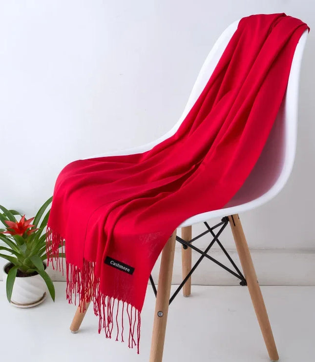 Women's Cashmere-Feel Scarf with Fringed Trim