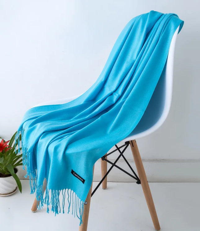 Women's Cashmere-Feel Scarf with Fringed Trim