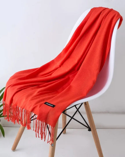 Women's Cashmere-Feel Scarf with Fringed Trim