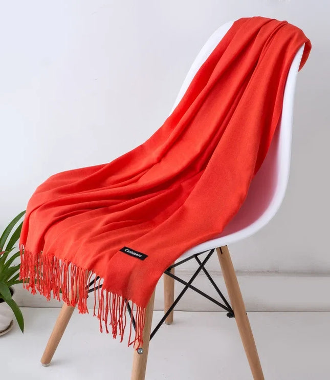 Women's Cashmere-Feel Scarf with Fringed Trim