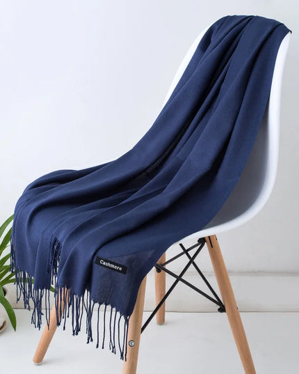 Women's Cashmere-Feel Scarf with Fringed Trim