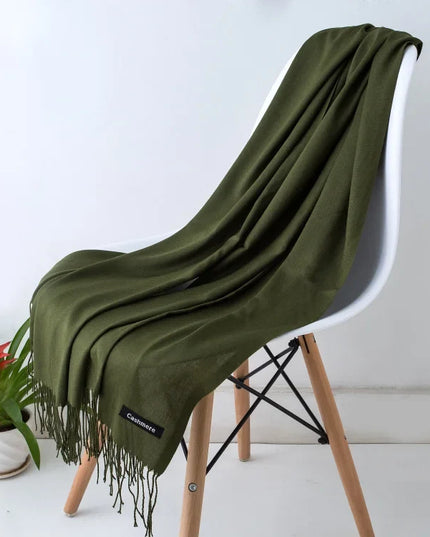 Women's Cashmere-Feel Scarf with Fringed Trim